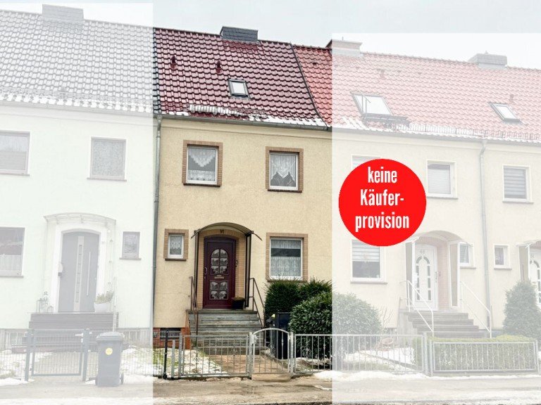 Hausansicht Neubrandenburg Reihenmittelhaus HORN IMMOBILIEN ++ VERKAUFT! Neubrandenburg Vogelviertel, gepflegtes Reihenmittelhaus mit Garage und Terrasse