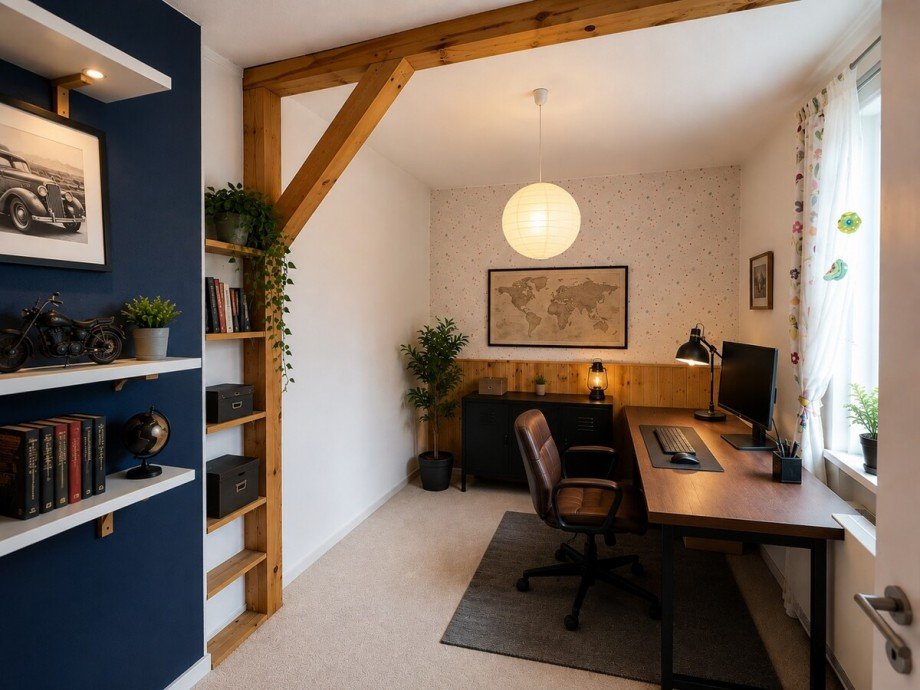 KI Gestaltung Arbeitszimmer Reihenhaus Penkun