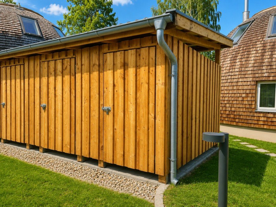 mit Schuppenabteil f�r Fahrr�der Ferienhaus Alt Rehse / Wustrow