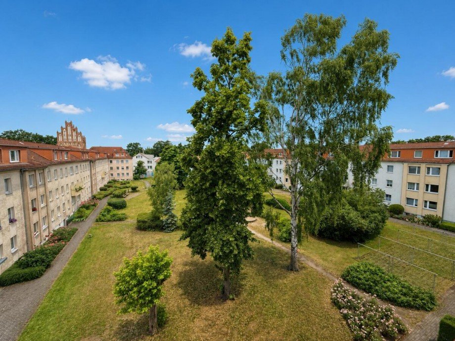 Ausblick Schlafzimmer Etagenwohnung Neubrandenburg