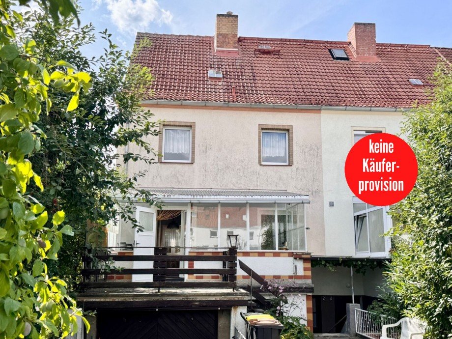 Hausansicht Gartenseite Reihenendhaus Neubrandenburg