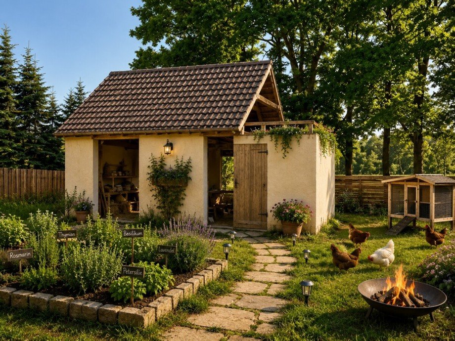 KI H�hnerstall Gestaltungsvorschlag Ferienhaus Ahlbeck / Gegensee