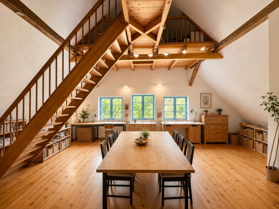 Wohndiele / Atelier Einfamilienhaus Ankershagen / Rumpshagen