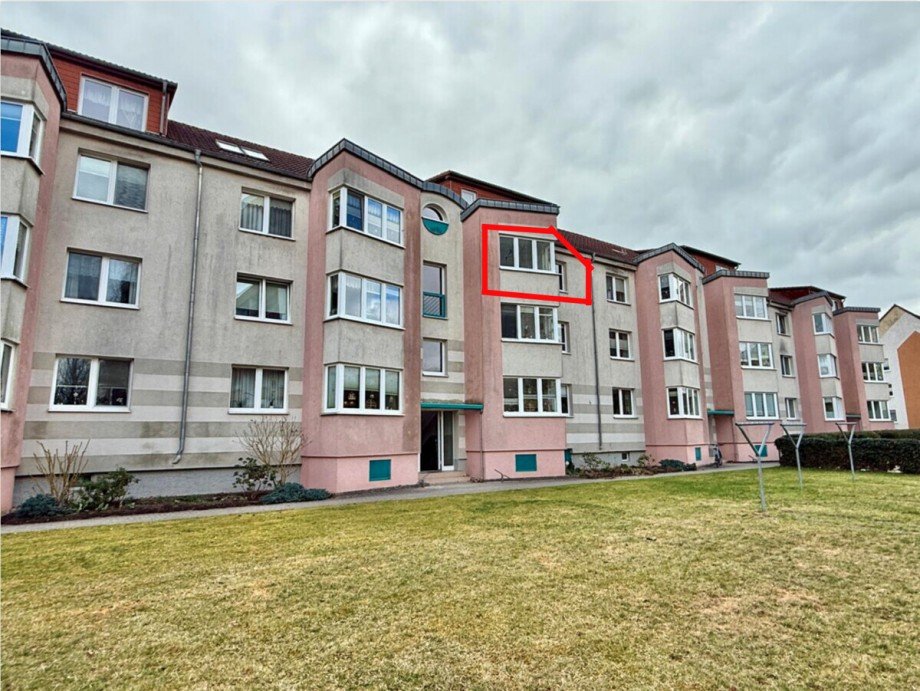 R�ckseite Etagenwohnung Neubrandenburg