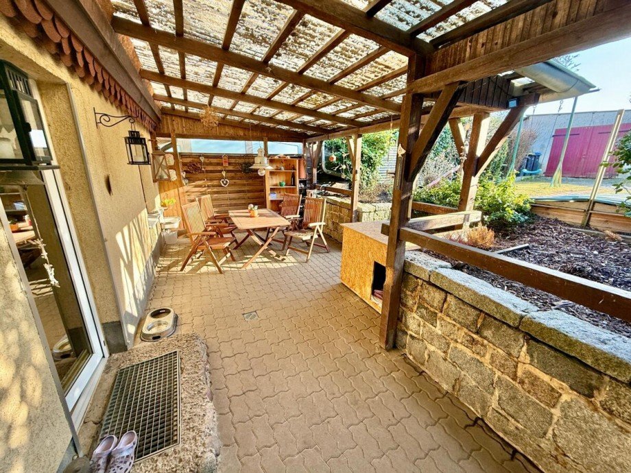 Terrasse Doppelhaush�lfte Bassow