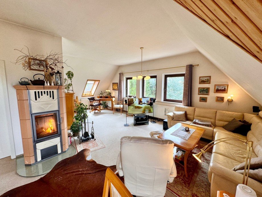 Wohnzimmer mit Kamin Haus Gro� Nemerow