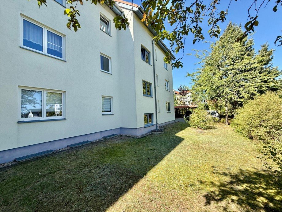 R�ckseite Erdgeschosswohnung Neubrandenburg