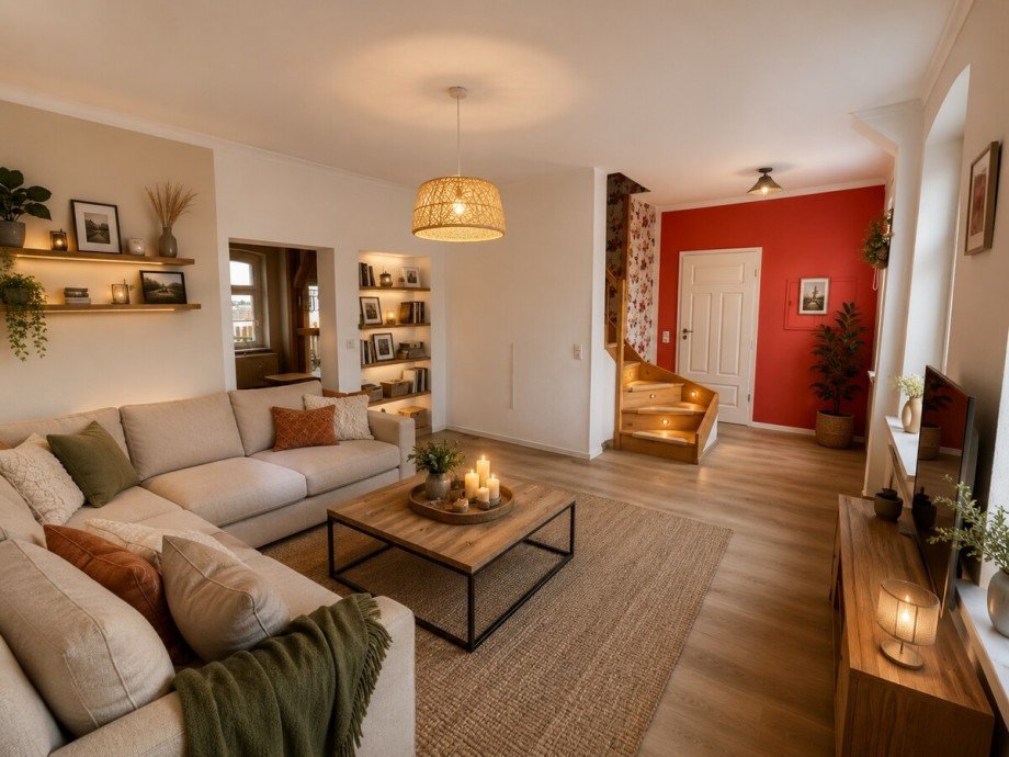 KI Gestaltung Wohnzimmer Reihenhaus Penkun