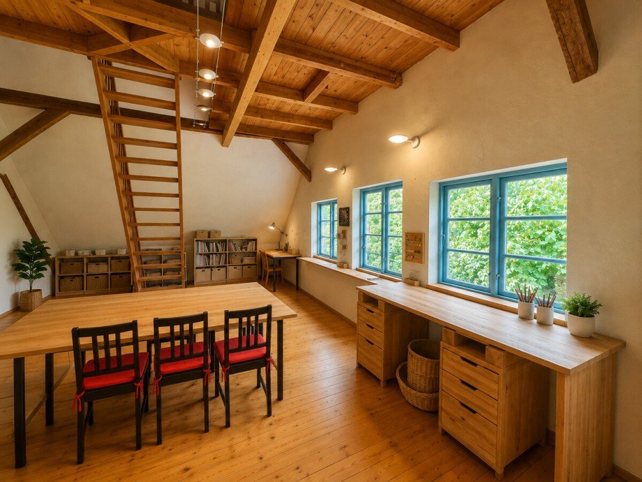 Wohndiele / Atelier Einfamilienhaus Ankershagen / Rumpshagen