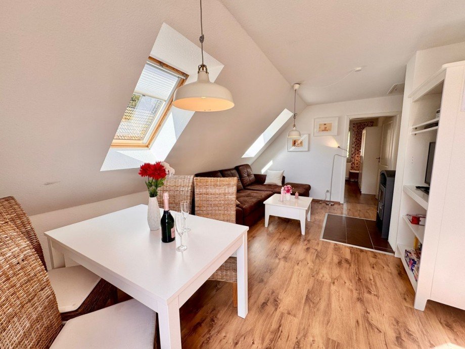 Wohnzimmer Dachgeschoss Ferienhaus R�bel/M�ritz