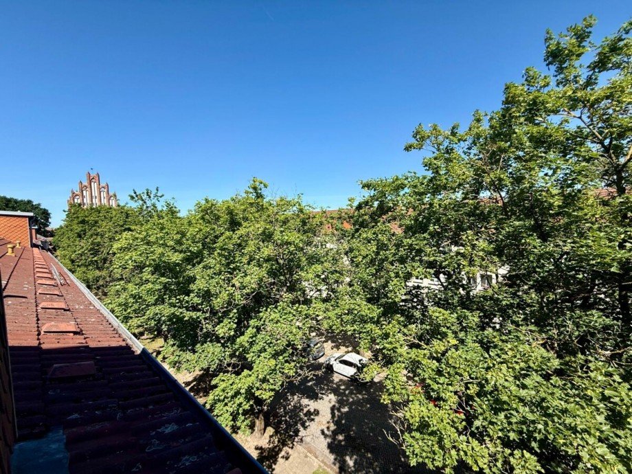 Ausblick K�che Treptower Tor Dachgeschosswohnung Neubrandenburg