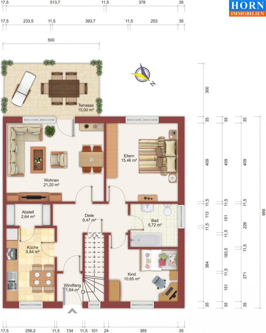Grundriss Erdgeschosswohnung Neubrandenburg