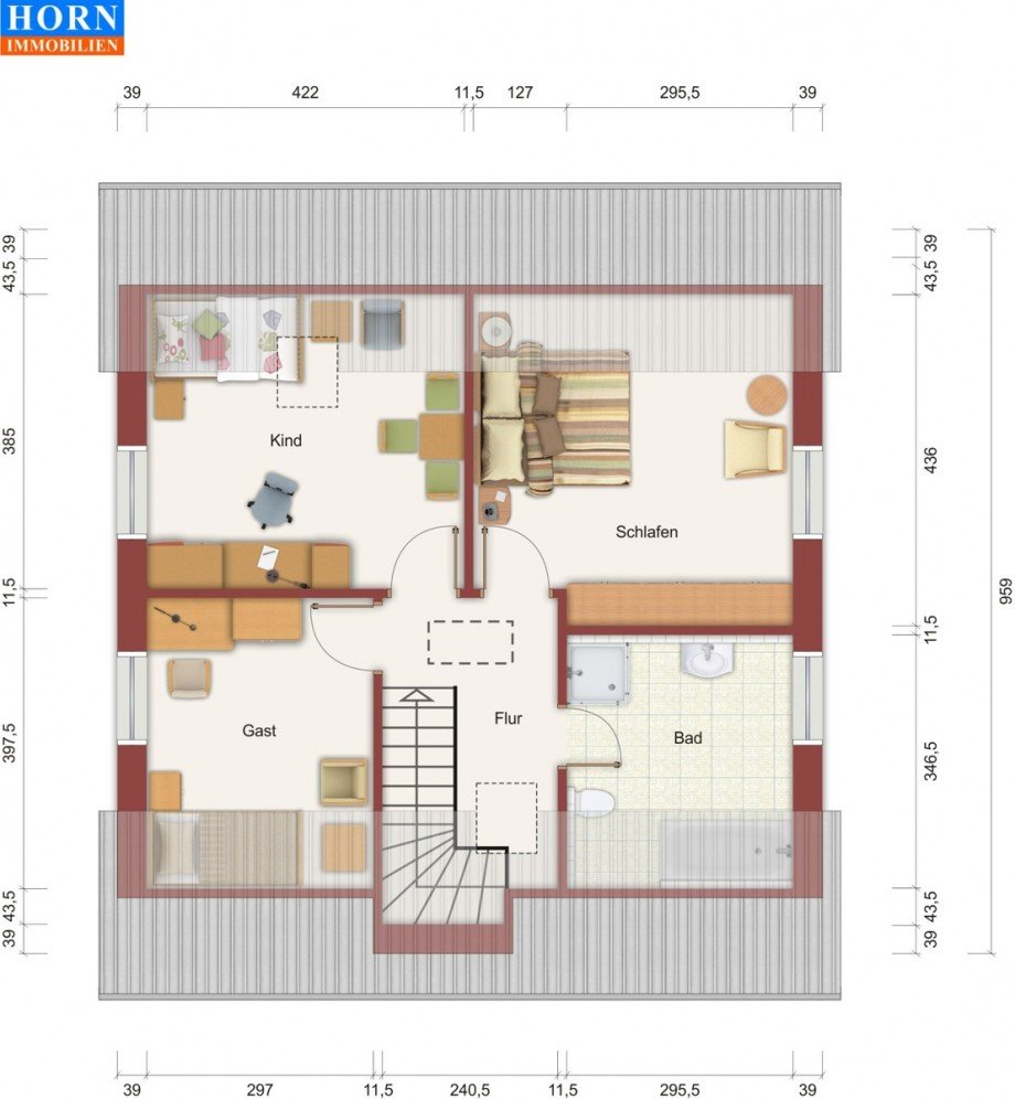 Grundriss DG Einfamilienhaus Neubrandenburg