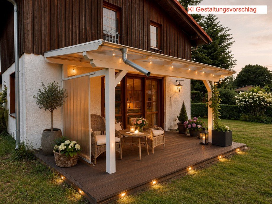 Terrassengestaltung KI Einfamilienhaus Hintersee