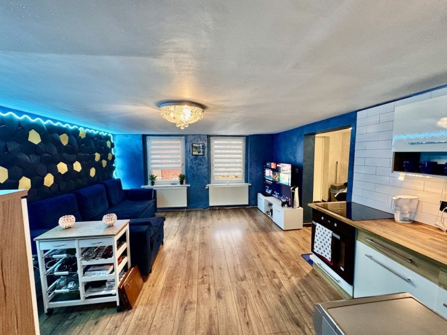 Wohnzimmer mit K�che Doppelhaush�lfte Gartz (Oder) / Hohenreinkendorf