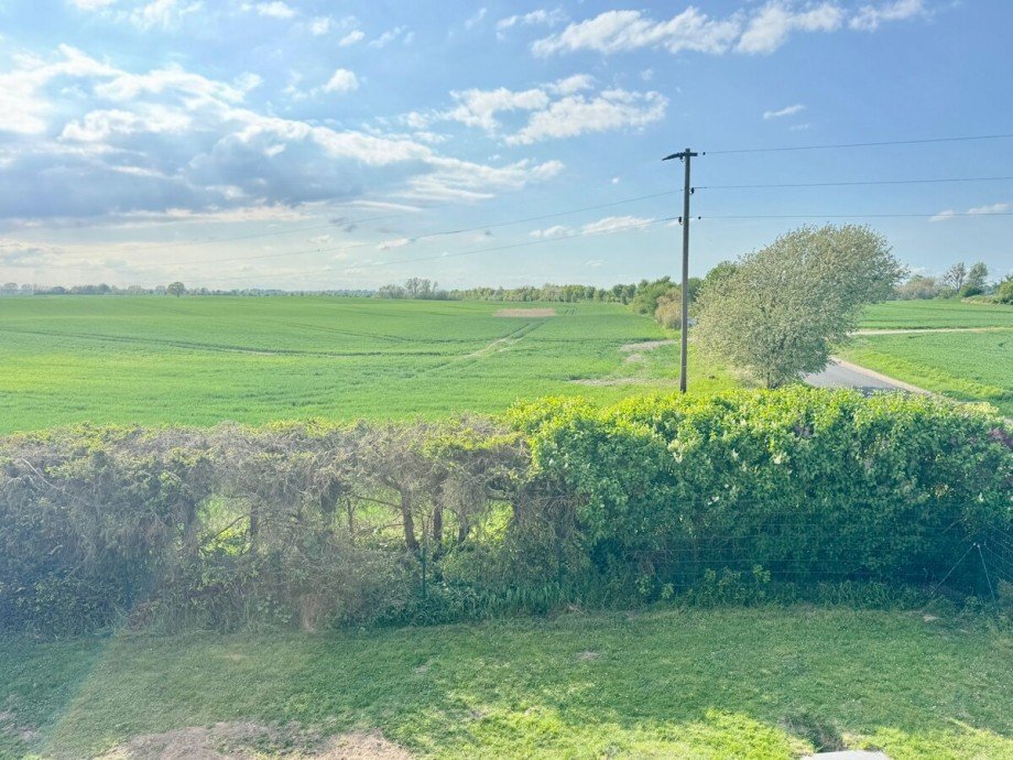 Randlage Aussicht aus dem Fenster Einfamilienhaus Kublank