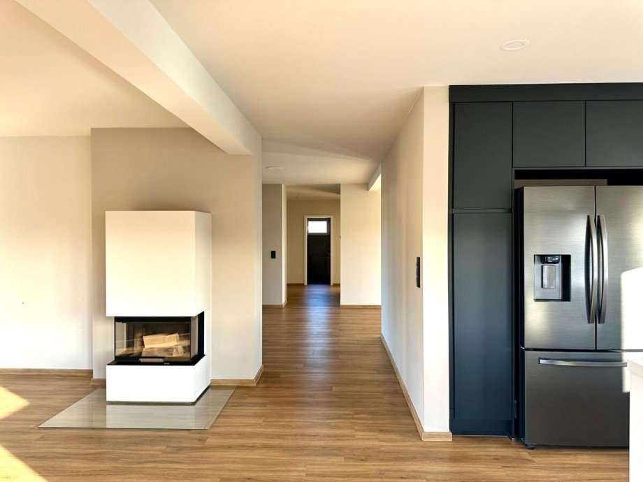 Detail Wohnzimmer Kamin Einfamilienhaus Sponholz