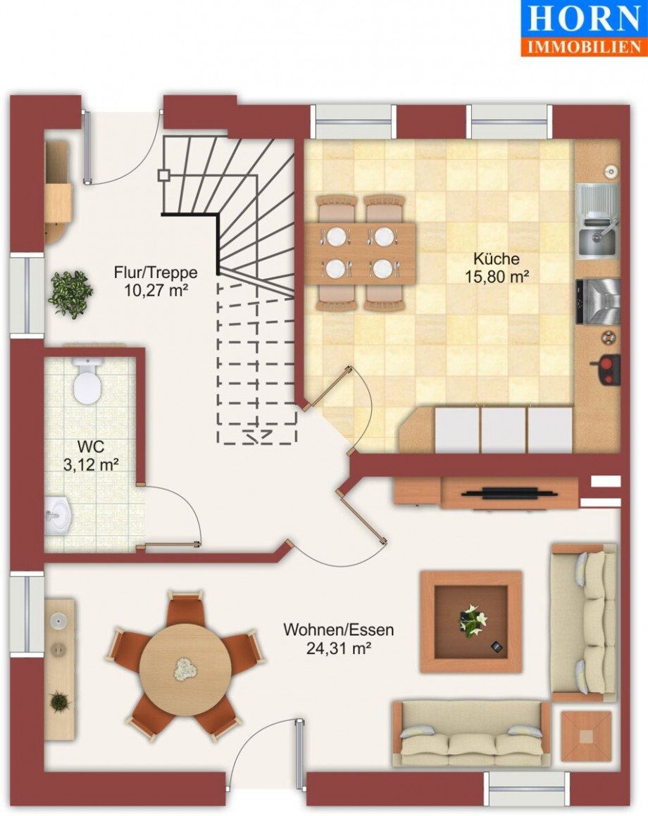Grundriss Wohnung 1 7487EG_m Zweifamilienhaus Klein Helle